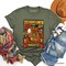 Yee Haw Halloween Retro Pumpkin Skeleton T-Shirt, Spooky Country Western Tee for Fall